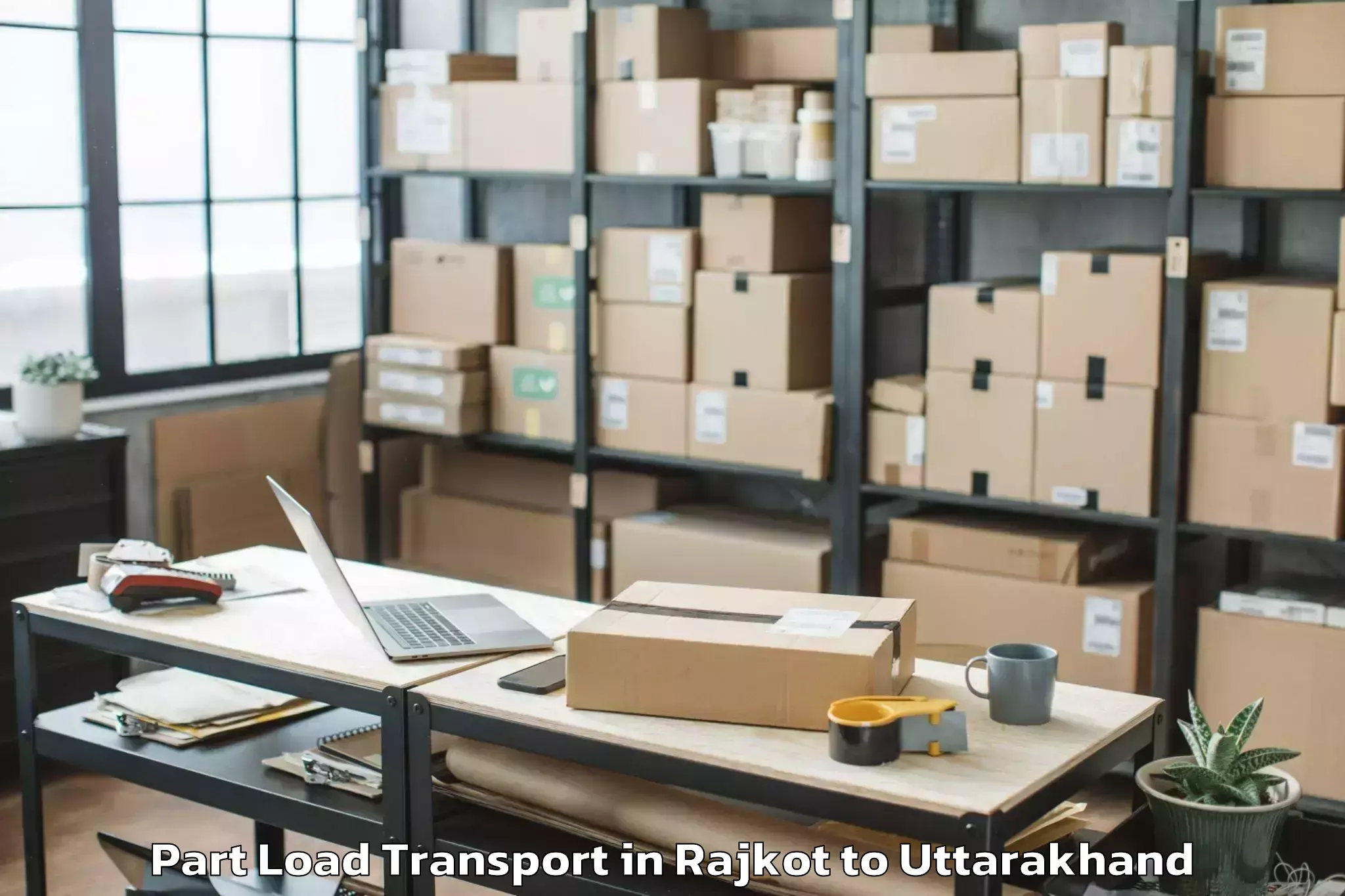 Top Rajkot to Gairsain Part Load Transport Available